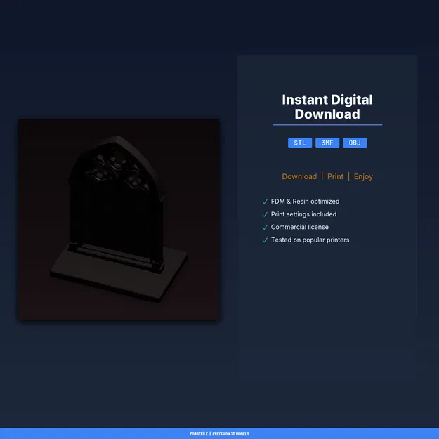 Khung Gương Vòm Gothic - File STL In 3D - Image 2