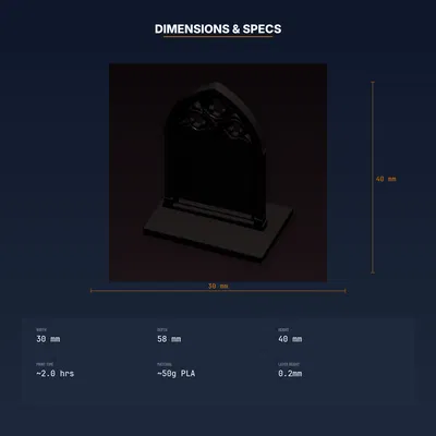 Khung Gương Vòm Gothic - File STL In 3D