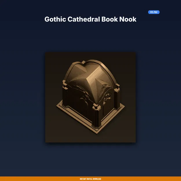 Gothic Cathedral Book Nook – File STL 3D Printable - Image 1