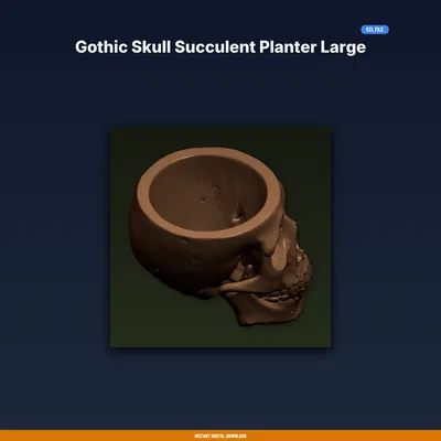 Chậu Sen Đá Đầu Lâu Gothic Cỡ Lớn - File STL In 3D