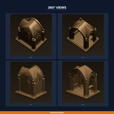 Gothic Cathedral Book Nook – File STL 3D Printable