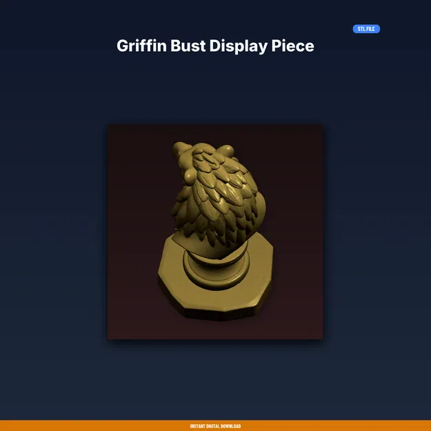 Tượng Bust Griffin trưng bày – File STL 3D Printable - Image 1
