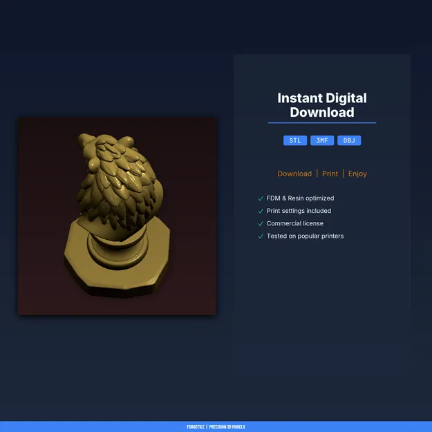 Tượng Bust Griffin trưng bày – File STL 3D Printable - Image 2