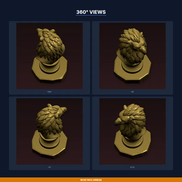 Tượng Bust Griffin trưng bày – File STL 3D Printable - Image 3