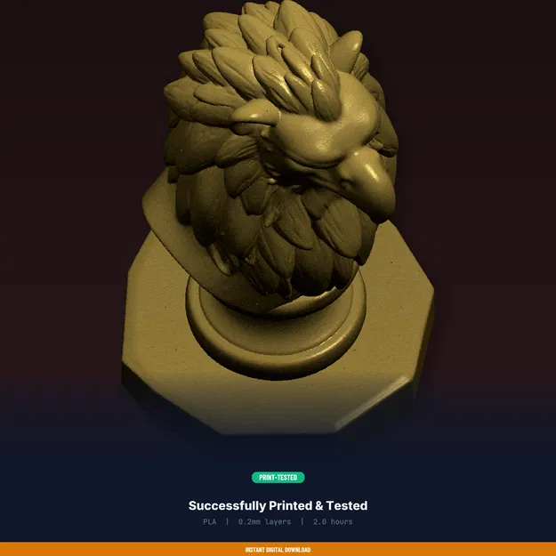 Tượng Bust Griffin trưng bày – File STL 3D Printable - Image 8