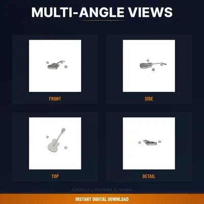 Móc Treo Guitar Gắn Tường, Yoke Đệm, Trưng Bày An Toàn - File STL In 3D