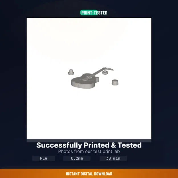 Móc Treo Guitar Gắn Tường, Yoke Đệm, Trưng Bày An Toàn - File STL In 3D - Image 8