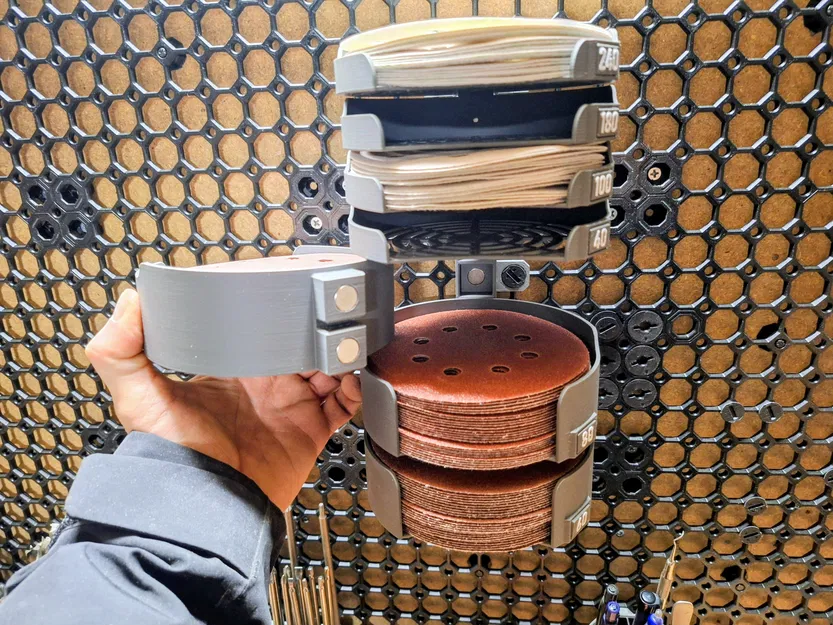 Kệ/khay nam châm sắp xếp nhám đĩa máy chà orbital 125mm - Image 2