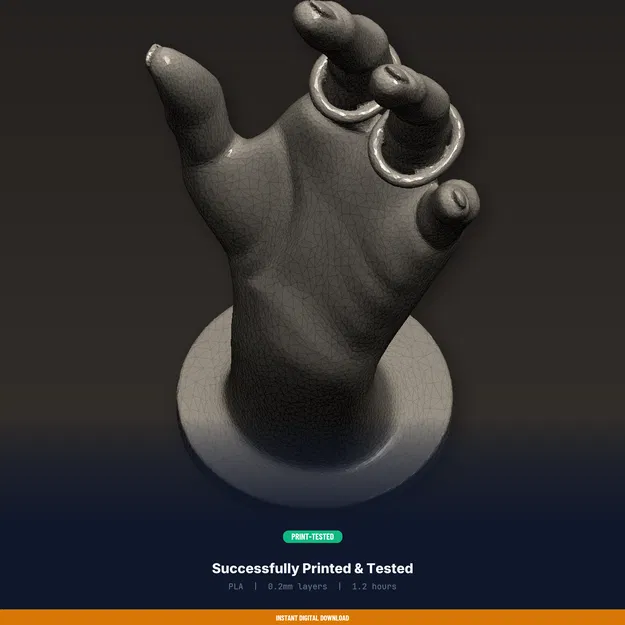 Bàn Tay Mannequin Trưng Nhẫn Dáng Thanh Lịch, Đeo Nhẫn Trên Ngón - STL 3D - Image 8