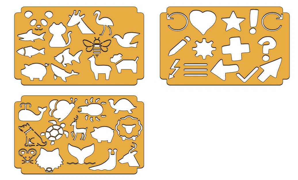 Khuôn vẽ 3D: 3 mẫu hình thú và biểu tượng cho giáo viên và bé - Image 2