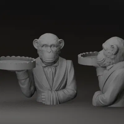 Chú Khỉ Butler Bust - Khay Đựng Đồ Trang Trí 3D Độc Lạ