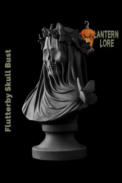 Tượng Bust Đầu Lâu Flutterby (Pre Supported) - Image 1