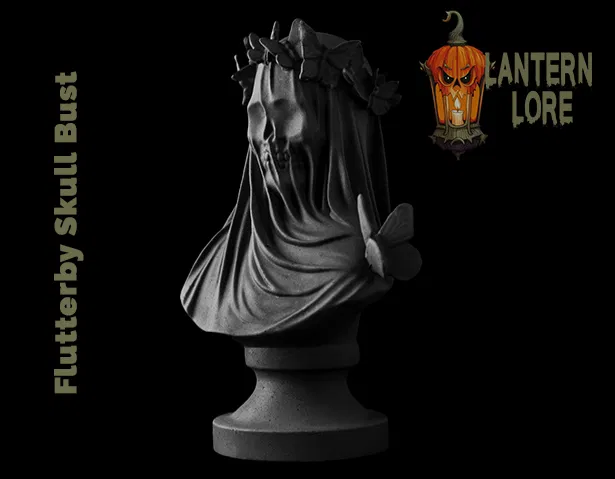 Tượng Bust Đầu Lâu Flutterby (Pre Supported) - Image 2