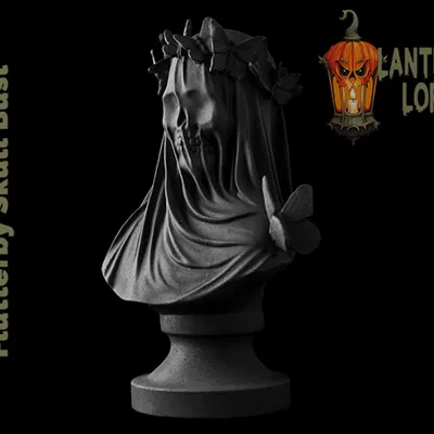 Tượng Bust Đầu Lâu Flutterby (Pre Supported)