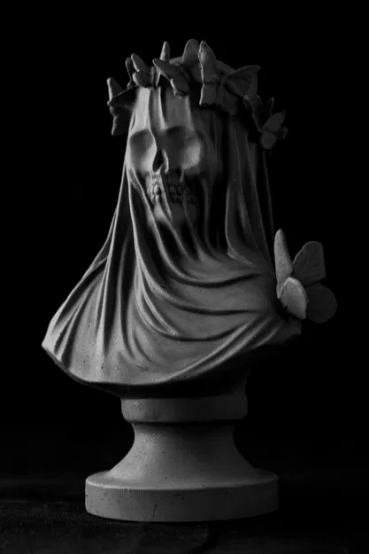 Tượng Bust Đầu Lâu Flutterby (Pre Supported) - Image 3