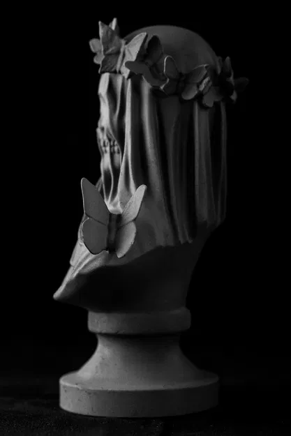 Tượng Bust Đầu Lâu Flutterby (Pre Supported) - Image 4