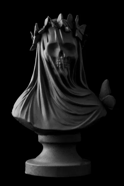 Tượng Bust Đầu Lâu Flutterby (Pre Supported) - Image 5