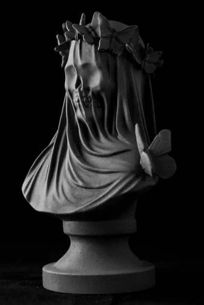 Tượng Bust Đầu Lâu Flutterby (Pre Supported) - Image 7