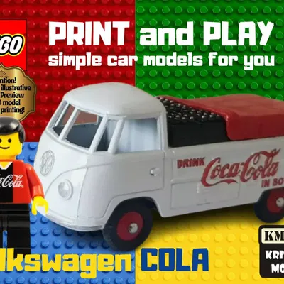 Xe Tải LEGO Volkswagen Bus Coca-Cola - Mô Hình In 3D
