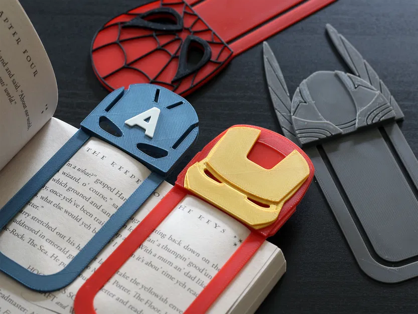 Bookmark Avengers (Iron Man, Spiderman, Thor, Captain America) - Image 1
