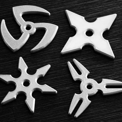 Phi Tiêu Ninja (Ninja Throwing Stars) – 4 Mẫu, In Không Cần Support
