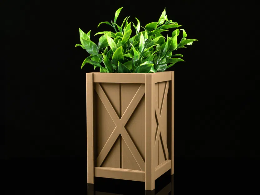 Chậu Trồng Cây Ván Gỗ (Wooden Plank Planter) - Image 1