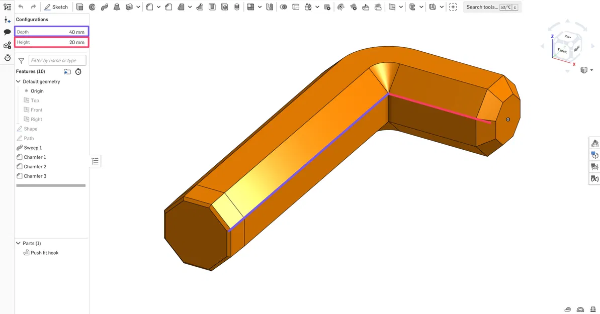 Móc Push-fit tham số Onshape cho Multiboard - Image 1