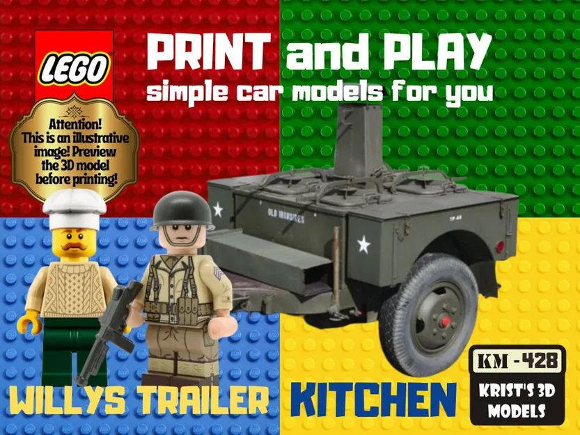 Mô Hình LEGO Xe Jeep Willys Trailer Field Kitchen - Bếp Chiến Dã 1942 - Image 1