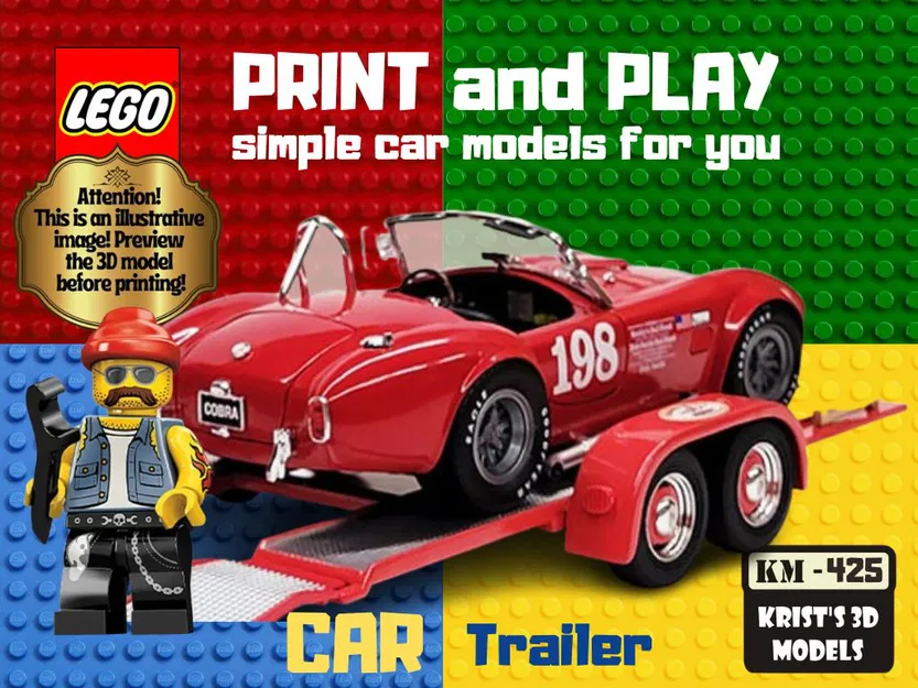 Xe Sơ Mi Rơ Moóc LEGO 3D - Mô Hình In 3D Sáng Tạo - Image 1