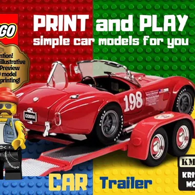 Xe Sơ Mi Rơ Moóc LEGO 3D - Mô Hình In 3D Sáng Tạo
