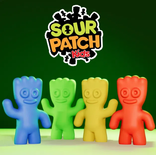 Mô Hình 3D Nhân Vật Kẹo Sour Patch Kids Đáng Yêu - Trang Trí Độc Đáo - Image 1