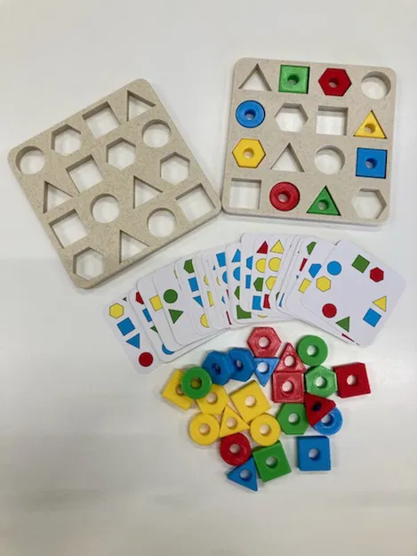 Đồ Chơi Xếp Hình Khối và Màu Sắc Montessori Cho Bé - Image 1