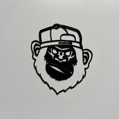 Tranh Treo Tường 3D Hình Khỉ Đội Mũ Ngầu