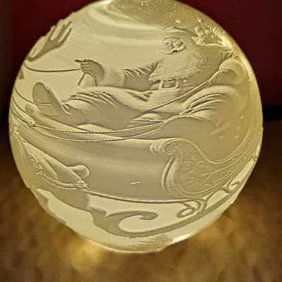 Quả cầu Lithophane Giáng Sinh - Đèn Trang Trí 3D Lung Linh