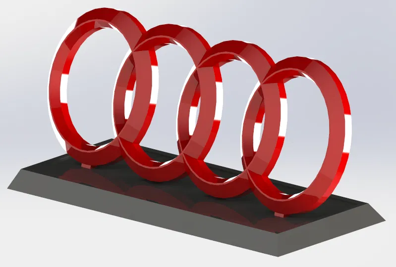 Mô hình Logo Audi 3D sắc sảo có đế - Image 1
