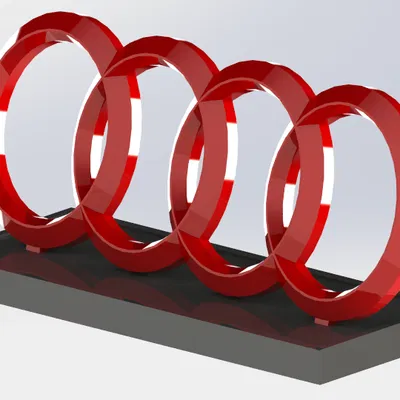 Mô hình Logo Audi 3D sắc sảo có đế