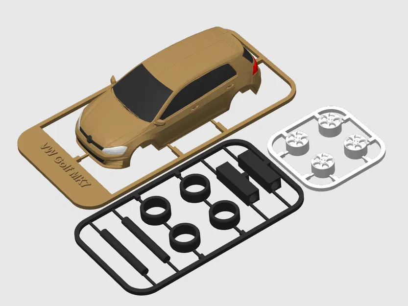 VW Golf MK7 kitcard với bánh xe xoay - Image 1