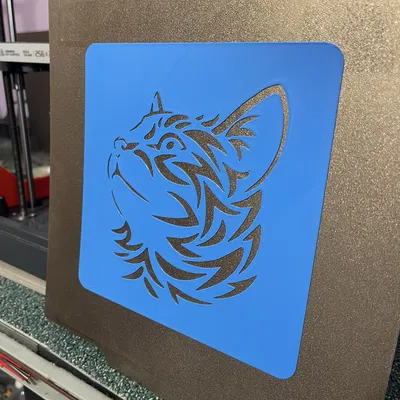 Khuôn Stencil Template Đầu Mèo để Vẽ và Tô Màu