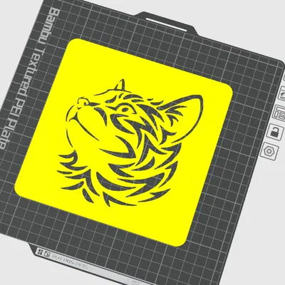 Khuôn Stencil Template Đầu Mèo để Vẽ và Tô Màu