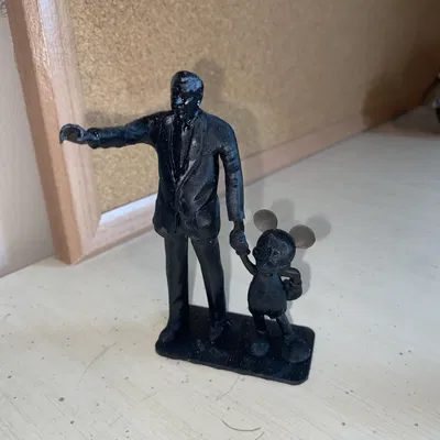 Mô Hình 3D Tượng Walt Disney và Mickey Mouse Disneyland