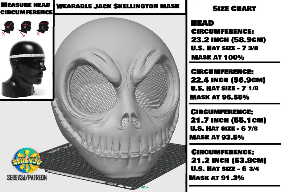 Mask Jack Skellington (Nightmare Before Christmas) - SEREV3d - Image 4