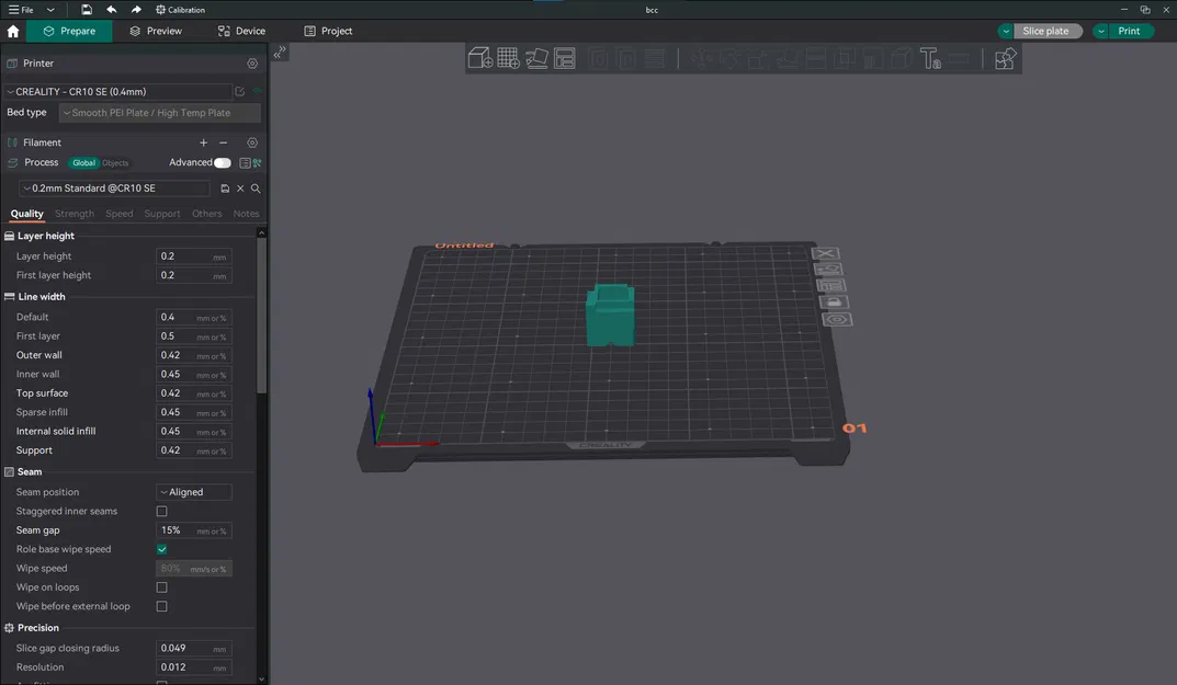Profile Orca Slicer cho Creality CR10SE (ENHANCED) - Image 1