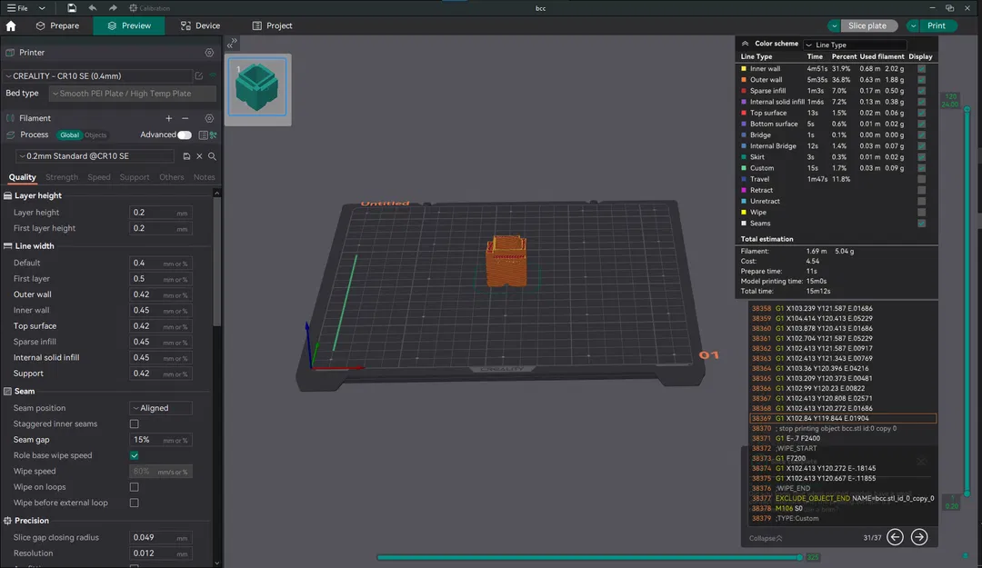 Profile Orca Slicer cho Creality CR10SE (ENHANCED) - Image 2