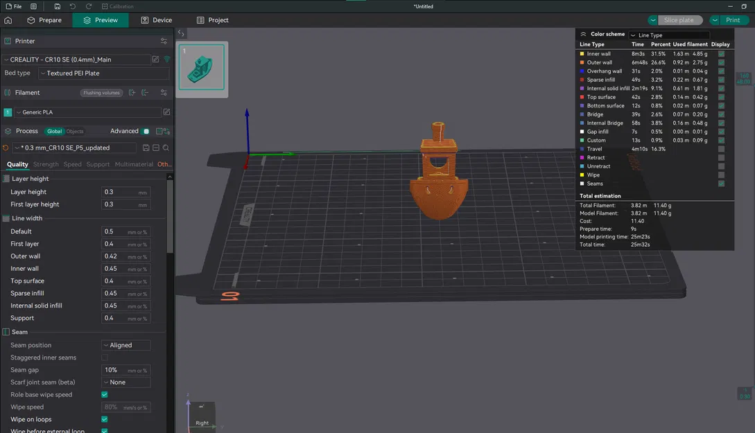 Profile Orca Slicer cho Creality CR10SE (ENHANCED) - Image 4