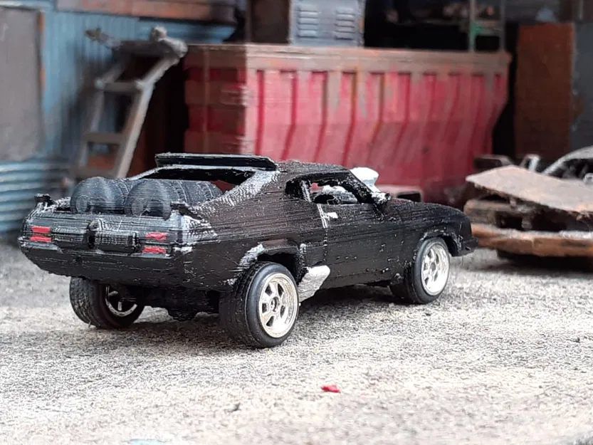 Mad Max Interceptor V8 Ford Falcon Gaslands (tỉ lệ 1/64, có phụ kiện) - Image 3