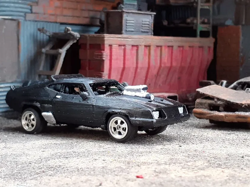 Mad Max Interceptor V8 Ford Falcon Gaslands (tỉ lệ 1/64, có phụ kiện) - Image 5