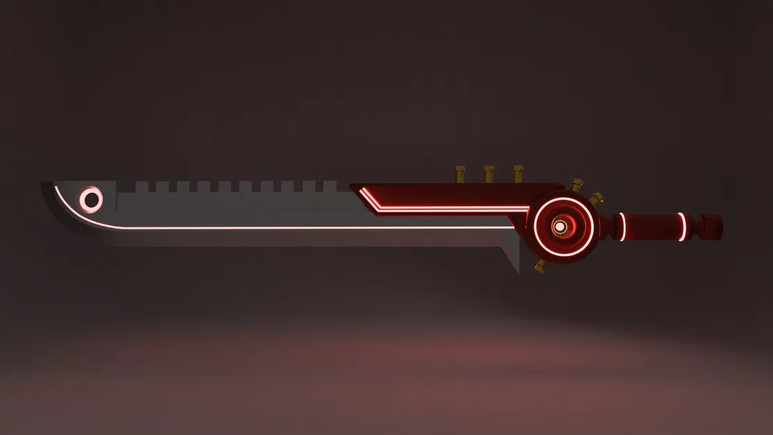 Mô Hình Kiếm Cyberpunk Neon Đỏ Rực - In 3D - Image 1