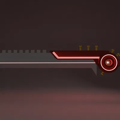 Mô Hình Kiếm Cyberpunk Neon Đỏ Rực - In 3D