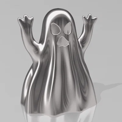 Tượng Ma Halloween "Ma Hù" Dễ Thương - Mô Hình In 3D Độc Đáo