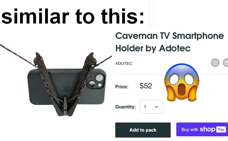 Catman TV UL - Móc Treo/Giá Đỡ Điện Thoại Cho Lều Cắm Trại (caveman) - Image 2